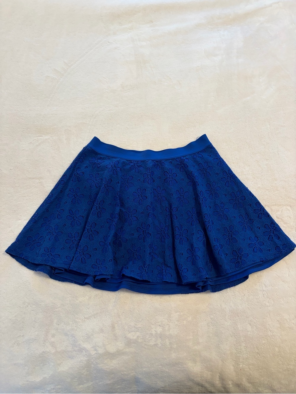Justice Blue Floral Lace Fit-and-Flare Skirt